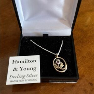 Sterling Silver Necklace with Purple Gem